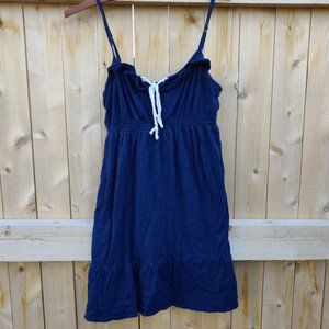 Aerie Women’s Blue front tie Summer Dress with spagetti straps.